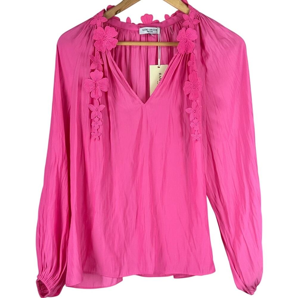 Ramy Brook New York Melborne Long Sleeve Top Pink Women's Size Small NWT